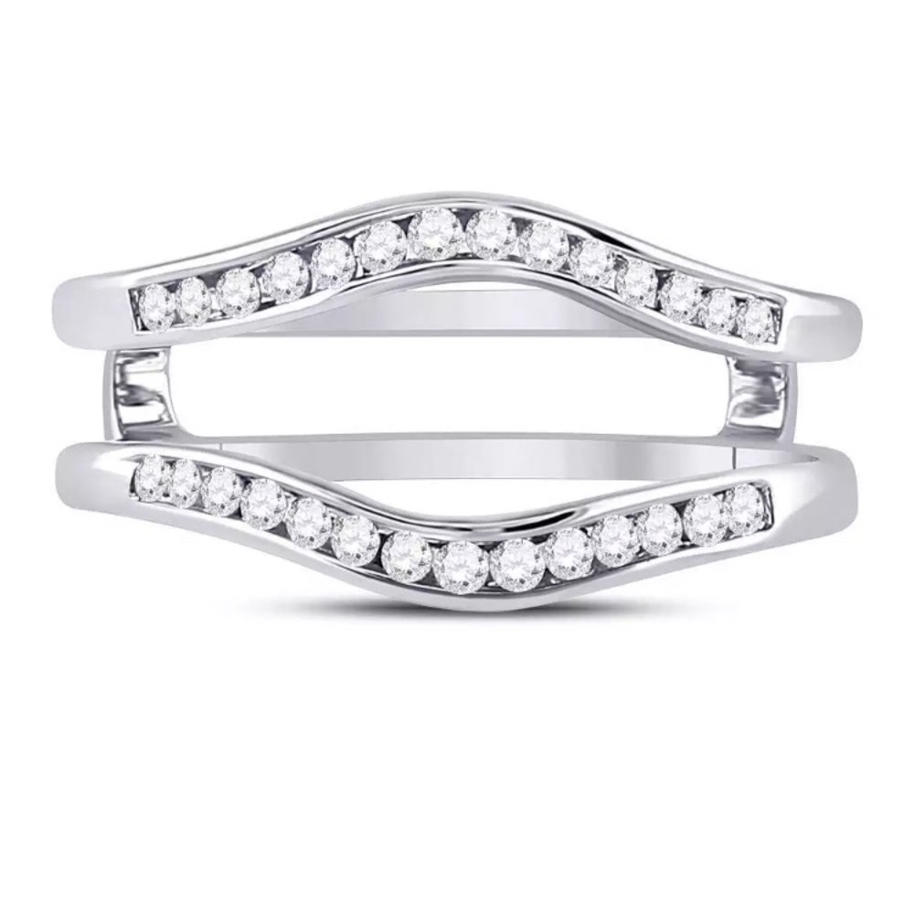 14kt Diamond Ring Guard Solitaire Enhancer 1/4 CTW - Picture 3 of 5